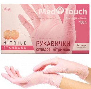 Перчатки MedTouch Standart M рожеві 17645 фото
