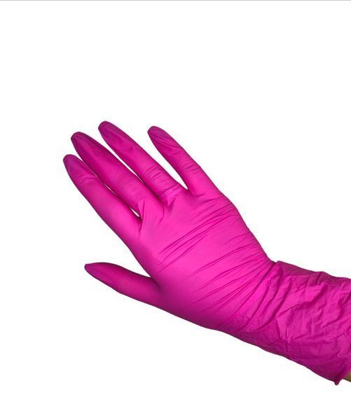 Нітрилові рукавички розового кольору Ceros Pink 3.5 г розмір XS 50 пар/уп 13579 фото